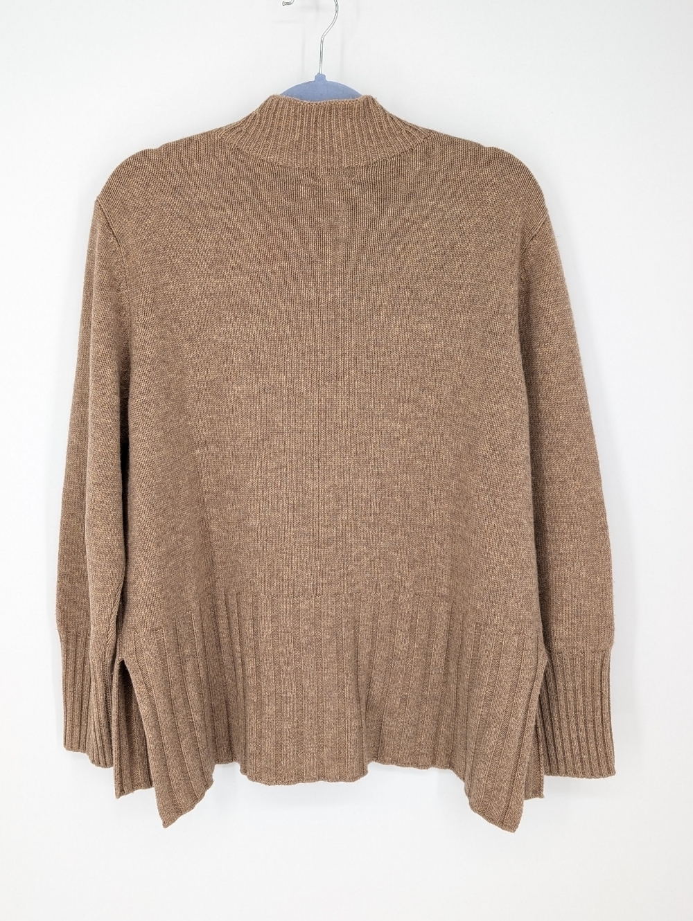 REPEAT Wool Cashmere Pullover Sweater Preppy Neutral Knit Tan Camel Size Medium - Picture 3 of 5